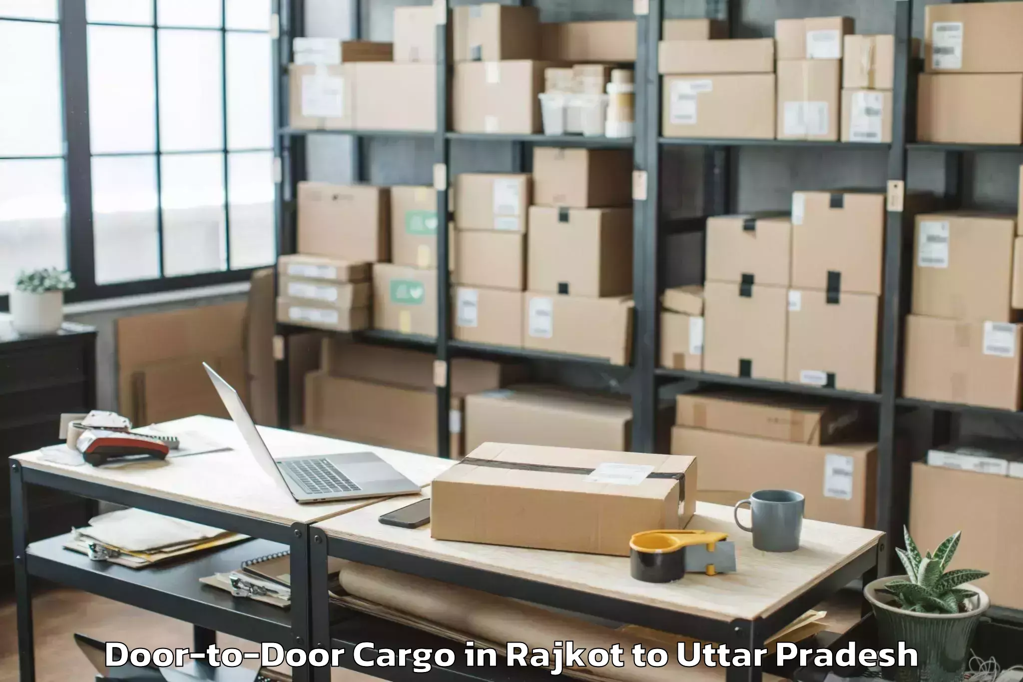 Book Rajkot to Bhadohi Door To Door Cargo